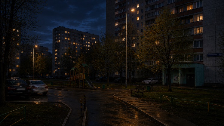 Двор панельного района